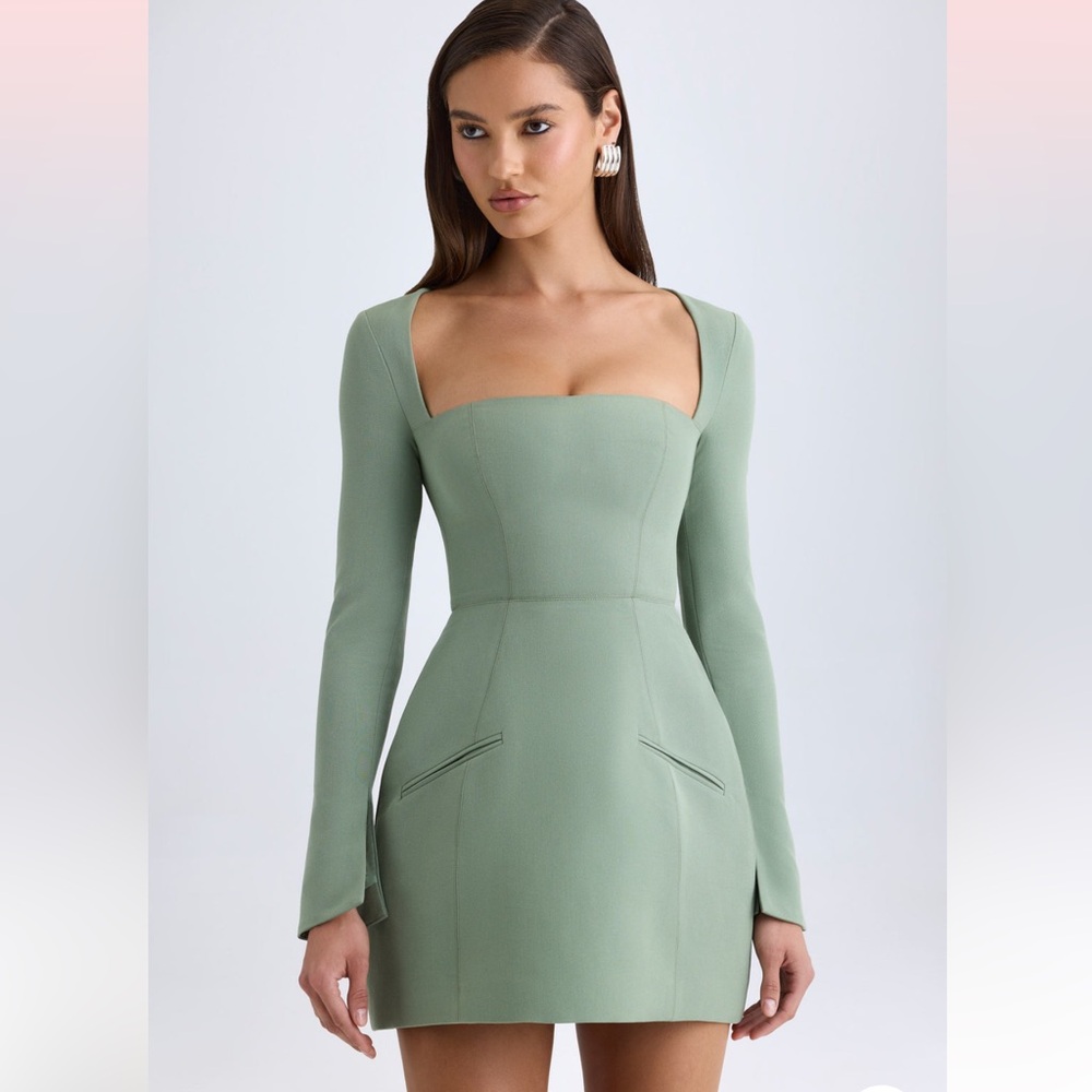 Oh Polly Taesha dress in khaki green color
